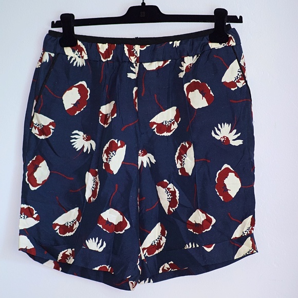 Valentino Silk Flat Front Shorts - Picture 1 of 6